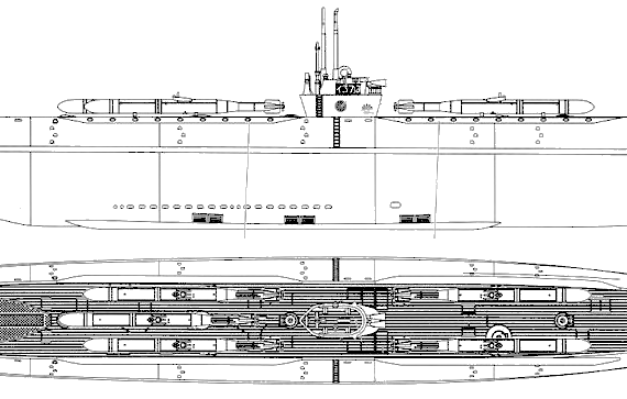 Корабль IJN I-370 [Submarine] - чертежи, габариты, рисунки